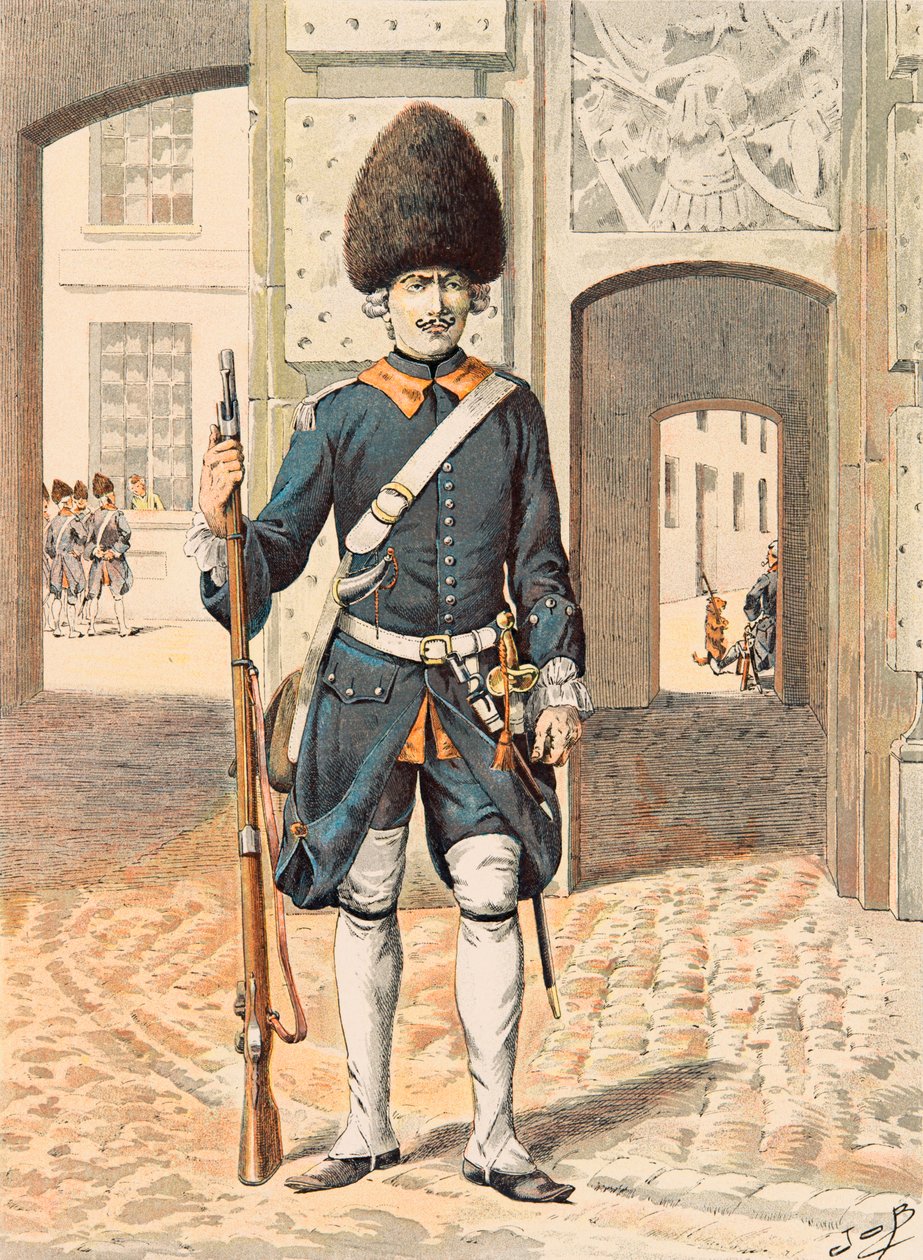 Jacques Marie Gaston Onfroy de Breville dit JOB (1858-1931) - Ranskan joukkojen varusteet kaikkina aikoina: Kuninkaallisen kaartin 8. rykmentti (1815), yksityinen kokoelma tekijältä pseudonym for Onfray de Breville Jacques Job