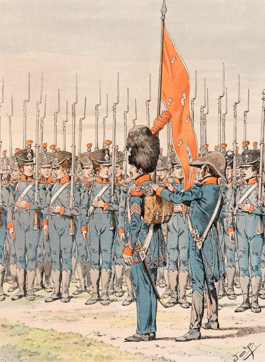 Jacques Marie Gaston Onfroy de Breville dit JOB (1858-1931) - Ranskan joukkojen varusteet kaikkina aikoina: Kevyt jalkaväen ohjaustanko, yksityinen kokoelma tekijältä pseudonym for Onfray de Breville Jacques Job