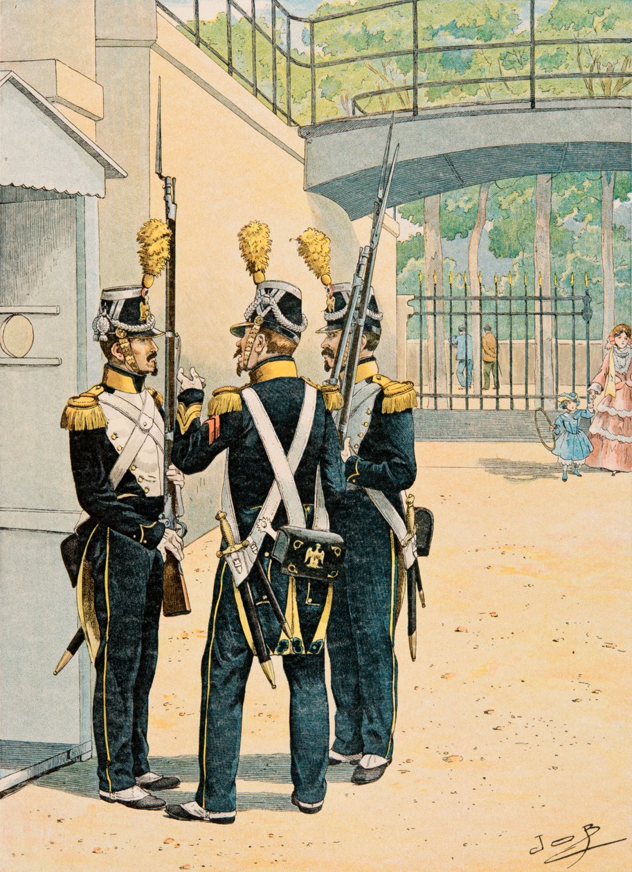 Jacques Marie Gaston Onfroy de Breville dit JOB (1858-1931) - Ranskan joukkojen varusteet kaikkina aikoina: Voltigeurs de la Garde Imperiale, yksityinen kokoelma tekijältä pseudonym for Onfray de Breville Jacques Job