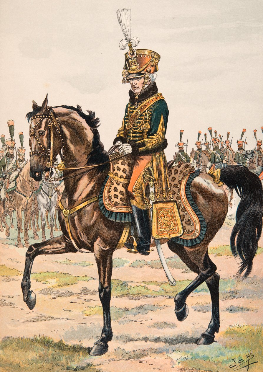 Jacques Marie Gaston Onfroy de Breville dit JOB (1858-1931) - Ranskan joukkojen varusteet kaikkina aikoina: kenraali komentajana yhtä kunniakaartin rykmentistä vuonna 1813, yksityinen kokoelma tekijältä pseudonym for Onfray de Breville Jacques Job