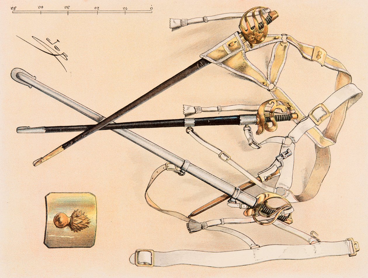 Jacques Marie Gaston Onfroy de Breville dit JOB (1858-1931) - Ranskan joukkojen varusteet kaikkina aikoina: Cavalry Sabre, yksityinen kokoelma tekijältä pseudonym for Onfray de Breville Jacques Job