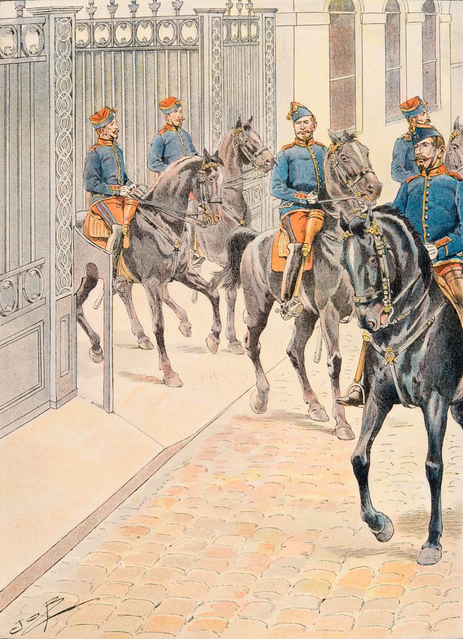 Jacques Marie Gaston Onfroy de Breville dit JOB (1858-1931) - Ranskan joukkojen varusteet kaikkina aikoina: Hundred Gardes (Second Empire), yksityinen kokoelma tekijältä pseudonym for Onfray de Breville Jacques Job