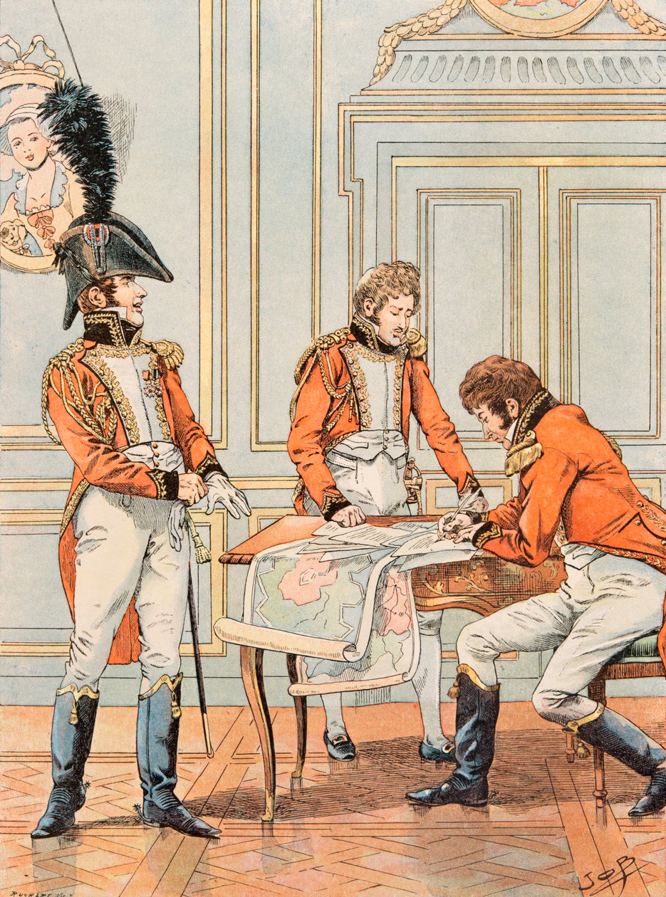 Jacques Marie Gaston Onfroy de Breville dit JOB (1858-1931) - Ranskan joukkojen varusteet aina: Connetable Louis Alexandre Berthierin apulainen (1753-1815), prinssi de Neuchatel, kenraalimajuri, yksityinen kokoelma tekijältä pseudonym for Onfray de Breville Jacques Job