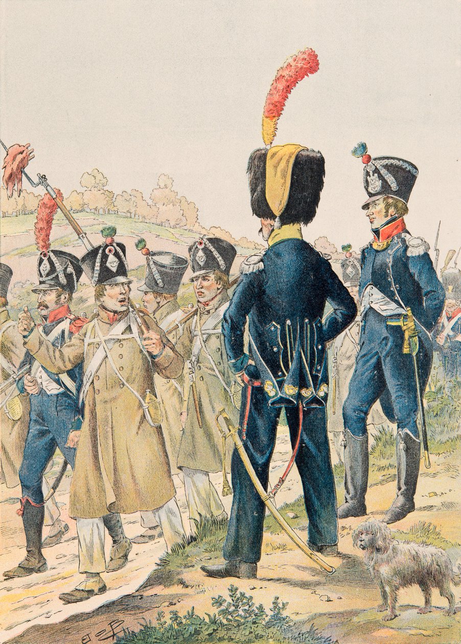 Jacques Marie Gaston Onfroy de Breville dit JOB (1858-1931) - Ranskan joukkojen varusteet kaikkina aikoina: Voltigeurs-upseerit ja kevytjalkaväkimetsästäjät ensimmäisen imperiumin aikana, yksityinen kokoelma tekijältä pseudonym for Onfray de Breville Jacques Job