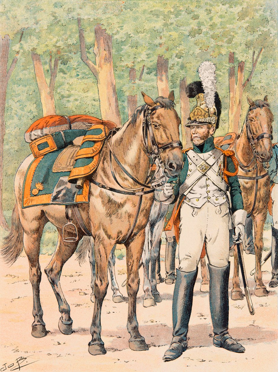 Jacques Marie Gaston Onfroy de Breville dit JOB (1858-1931) - Ranskan joukkojen varusteet kaikkina aikoina: Dragons de France (1814 - 1815), yksityinen kokoelma tekijältä pseudonym for Onfray de Breville Jacques Job