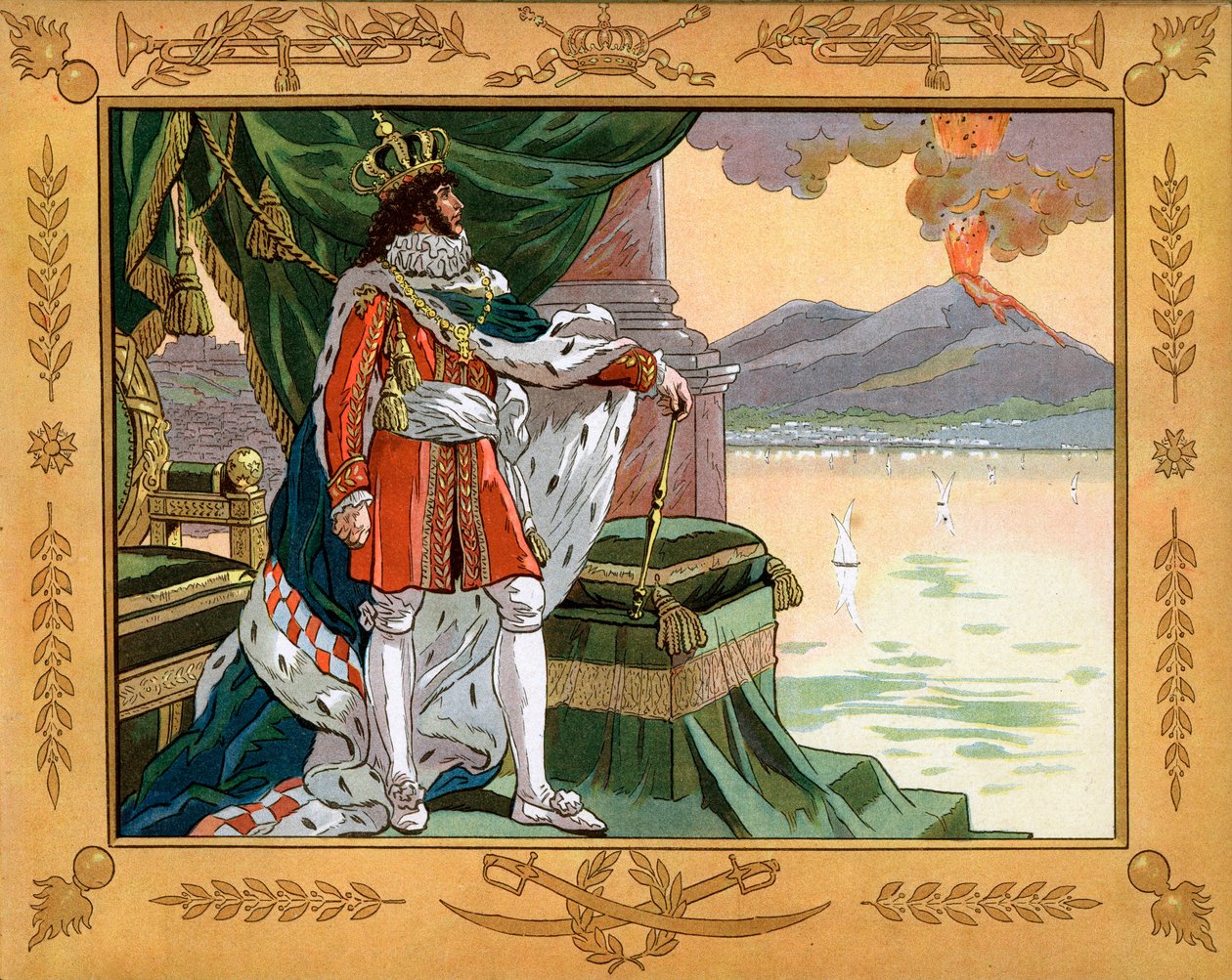 Joachim Murat (1767-1815) Napolin kuningas vuonna 1808. Kaiverrus Jacques Marie Gaston Onfray de Breville dit Job (1858-1931) tekijältä pseudonym for Onfray de Breville Jacques Job