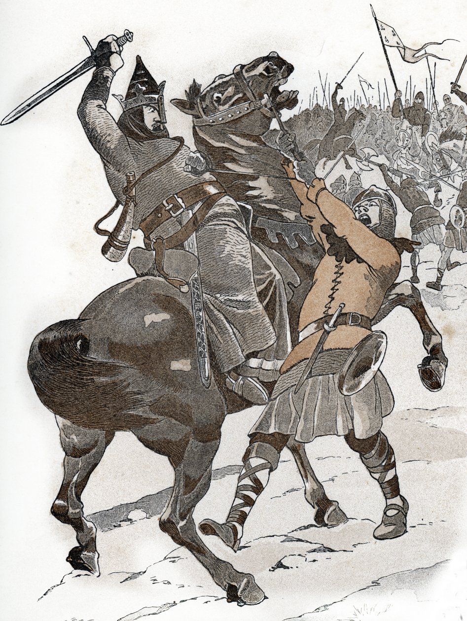 Louis VI le Gros Bremulen taistelussa (1119) "Emme ota Ranskan kuningasta vastaan sodassa emmekä shakissa!" tekijältä pseudonym for Onfray de Breville Jacques Job