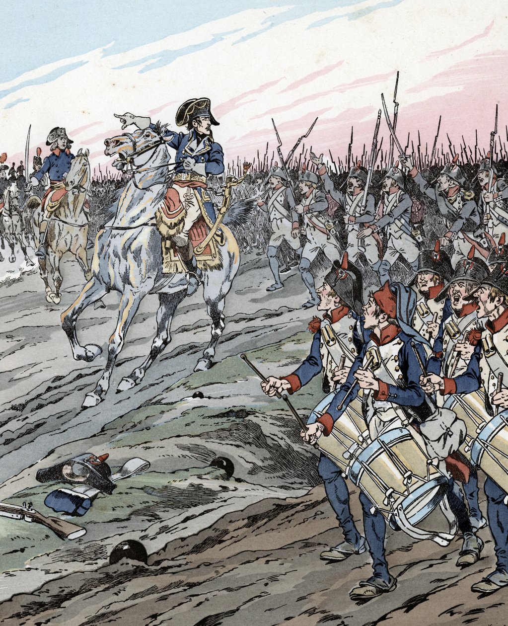 Napoleon Bonaparte Marengon taistelun aikana (1800) tekijältä pseudonym for Onfray de Breville Jacques Job