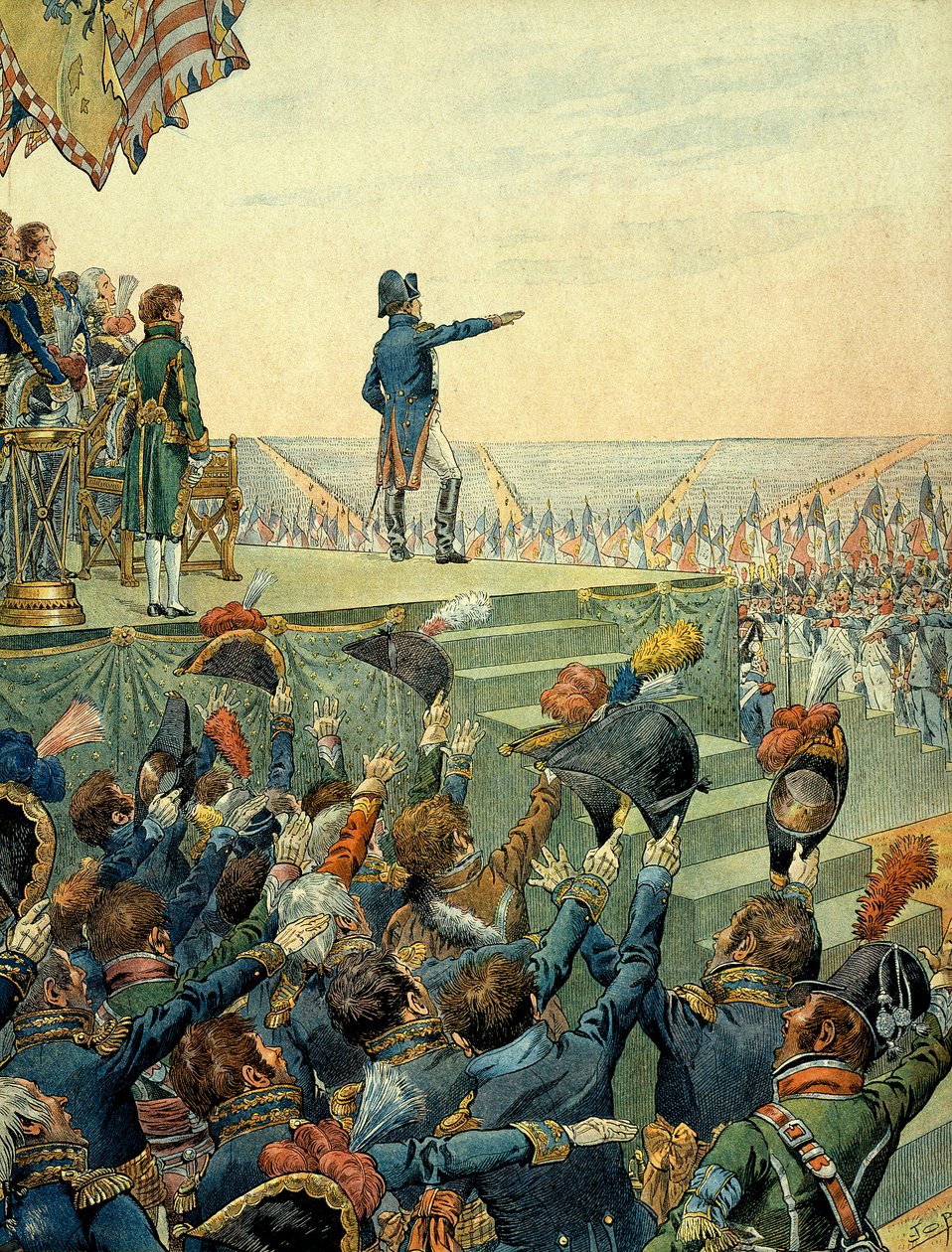 Napoleon I Bonaparte (1769-1821) jakamassa Legion d