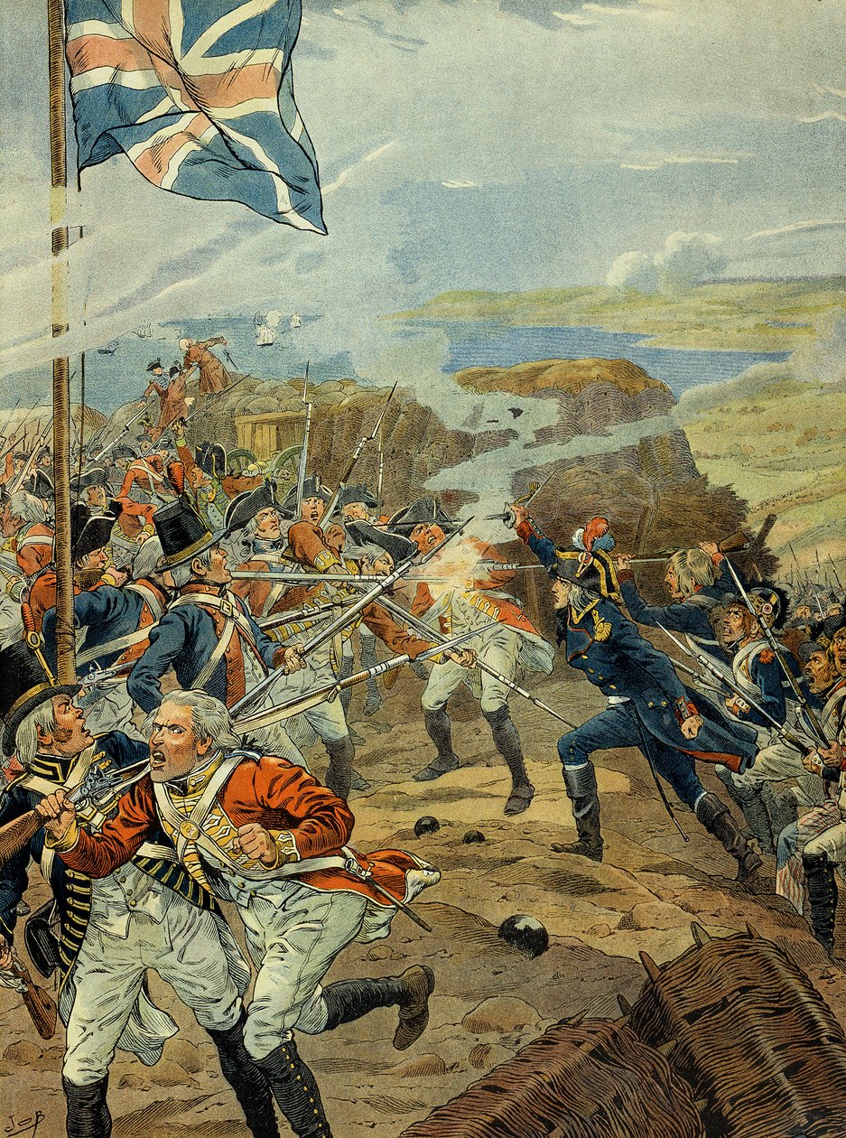 Reinin armeija ja Ranskan vallankumous 1789: Napoleon I Bonaparte (1769-1821) hyökkäsi englantilaisia vastaan Toulonissa vuonna 1793. Etelä-Ranskan rajat tunkeutuvat vallankumousta vastaan liittoutuneiden valtojen hyökkäykseen. Englantilaiset miehittivät e tekijältä pseudonym for Onfray de Breville Jacques Job