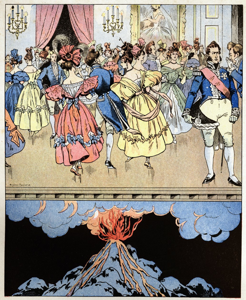 Tanssimme tulivuorella. Kreivi Narcisse Achille de Salvandyn (1795-1856) sanat ennustavat kolmen loistokkaan Louis Philippe I:lle Orleansin herttua (Louis-Philippe) vallankumousta tekijältä pseudonym for Onfray de Breville Jacques Job