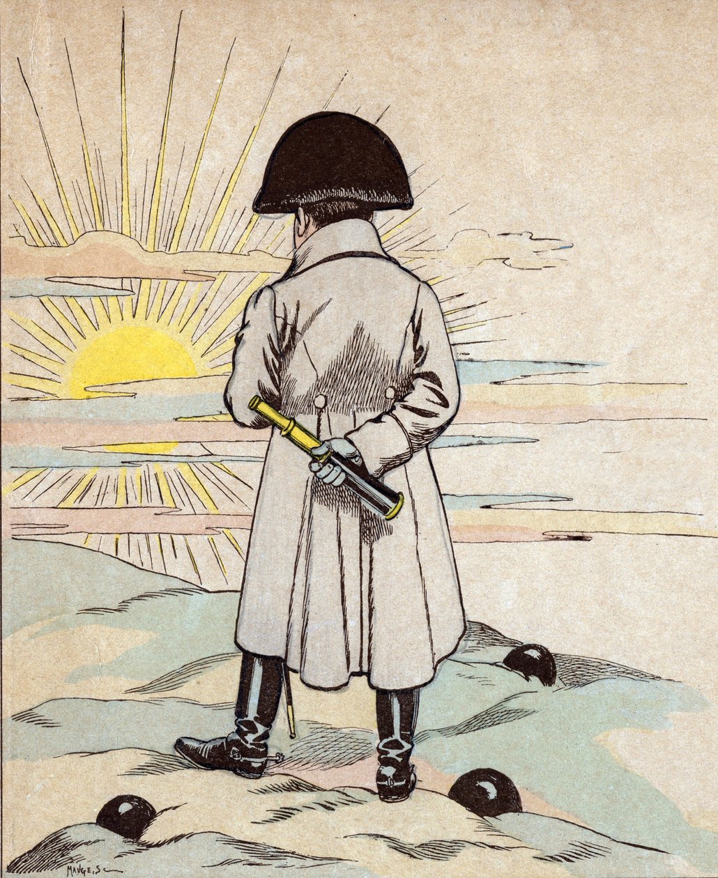 Napoleon Bonaparten muotokuva - Jobin (Jacques Onfroy de Breville) litografia elokuvasta "" Le Grand Napoleon des Petites Enfants"" vuodelta 1893 tekijältä pseudonym for Onfray de Breville Jacques Job