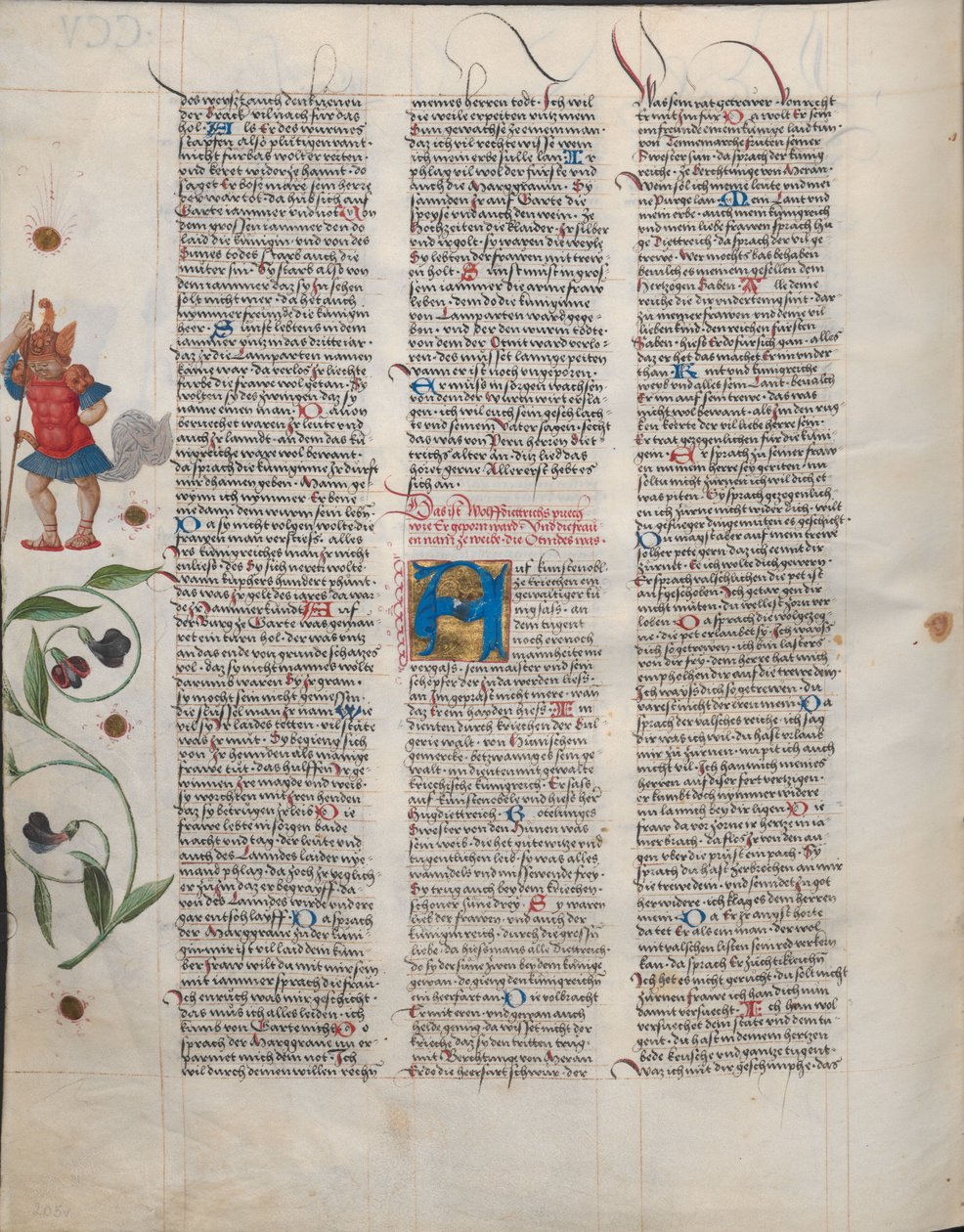 Ambraser Heldenbuch, folio 220v, jossa on Wolfdietrichin alku. tekijältä Österreichische Nationalbibliothek,