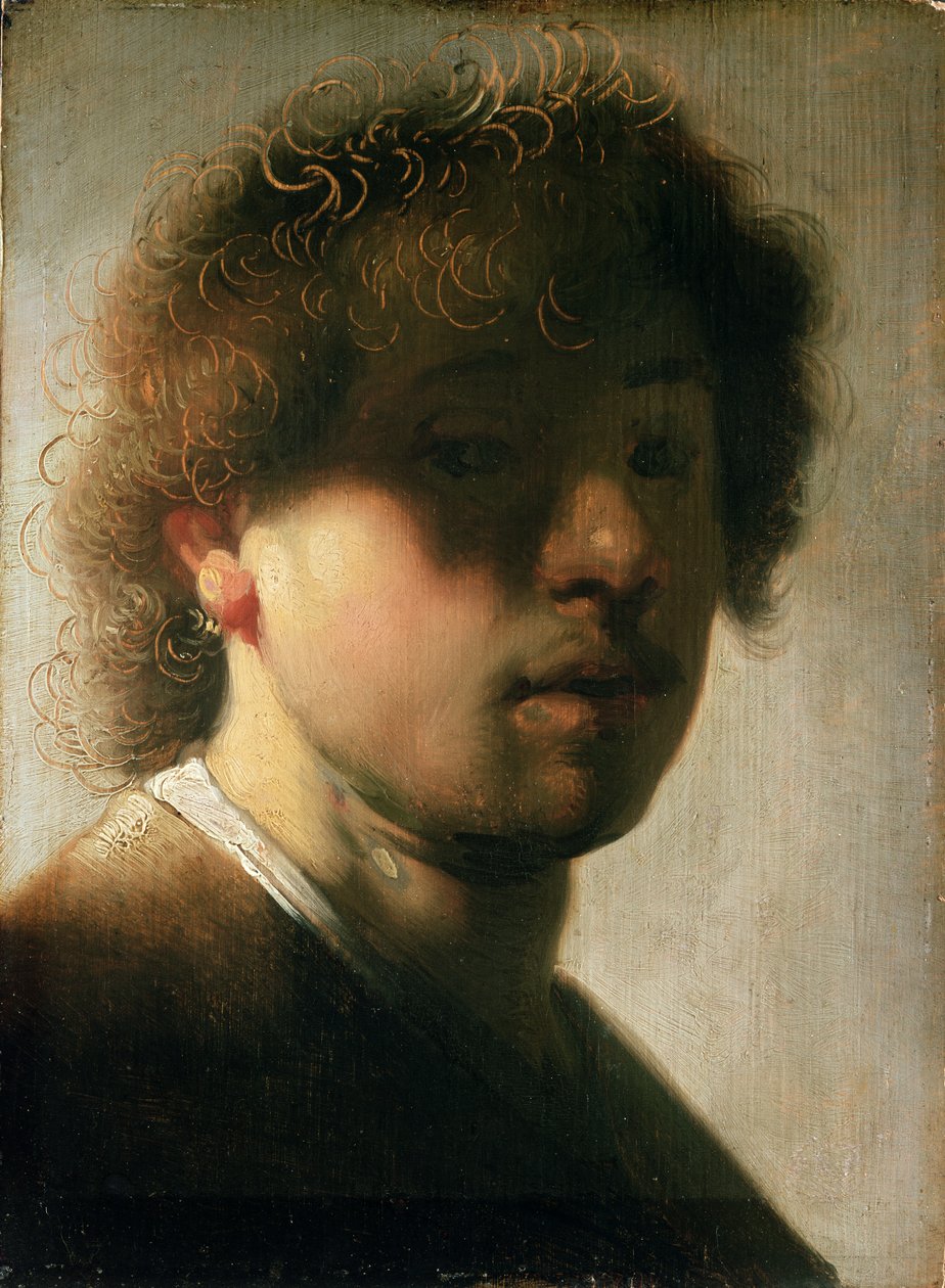 Rembrandtin muotokuva varjoisilla silmillä tekijältä studio of Rembrandt Harmensz. van Rijn