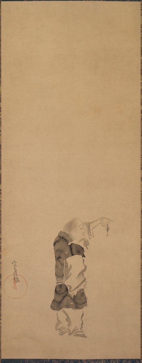 Kenshu, munkki katkarapujen kanssa tekijältä studio of Tawaraya Sōtatsu