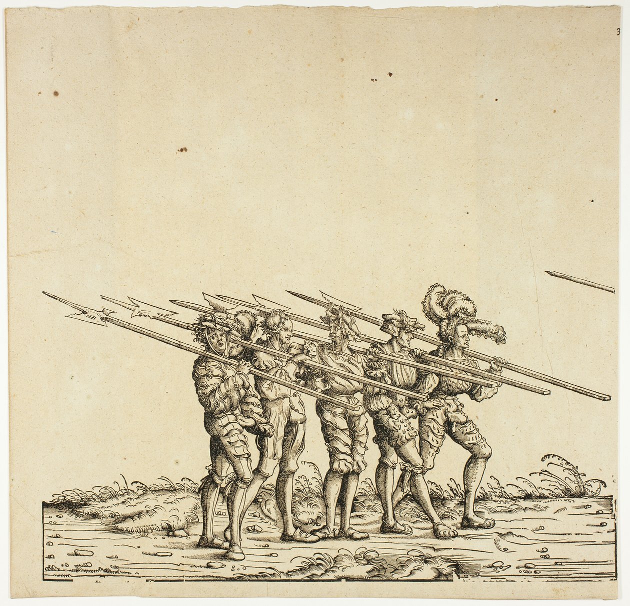Halberdiers, Maximilianuksen riemukulkueesta. tekijältä the Elder Hans Burgkmair