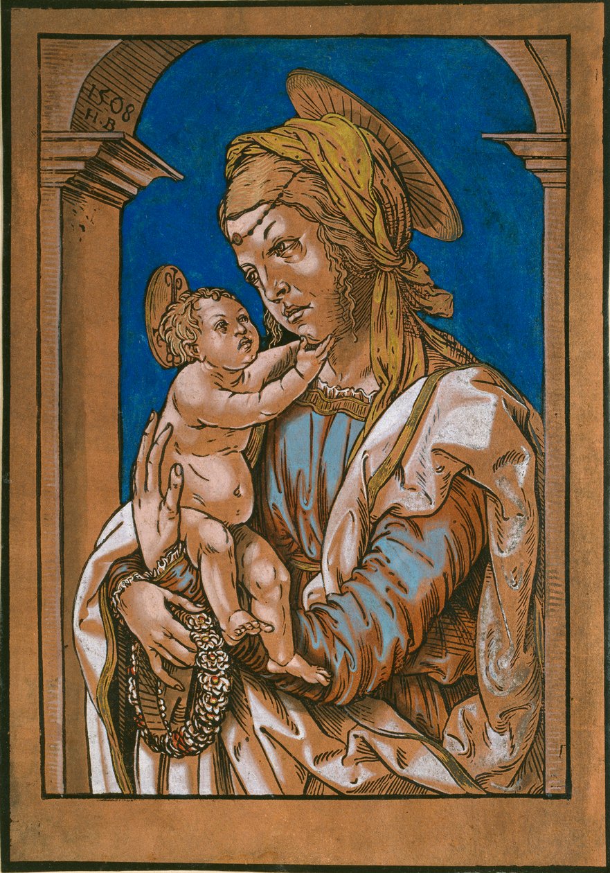 Madonna ja lapsi kaaren alla, 1508 tekijältä the Elder Hans Burgkmair