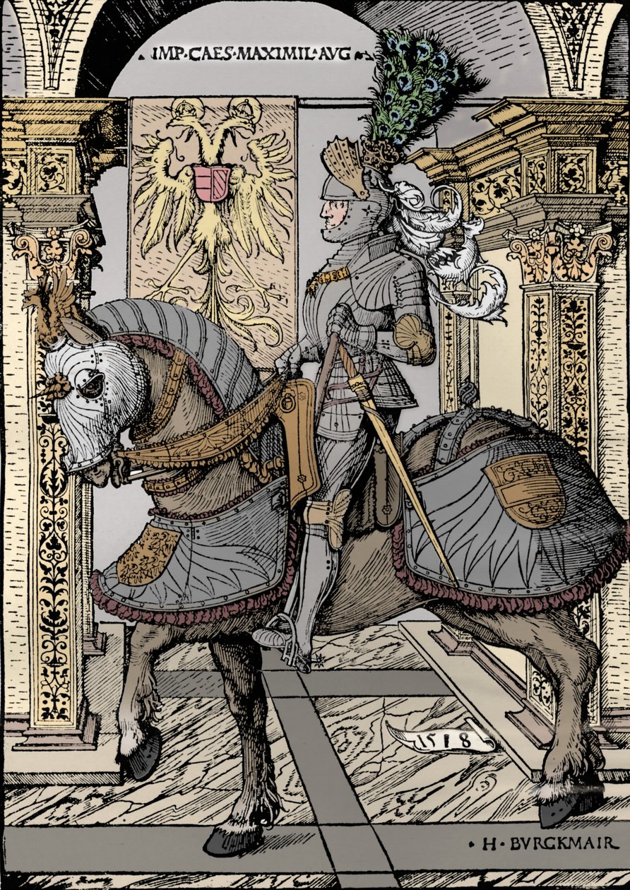 "Keisari Maximilianin muotokuva", 1518 tekijältä the Elder Hans Burgkmair