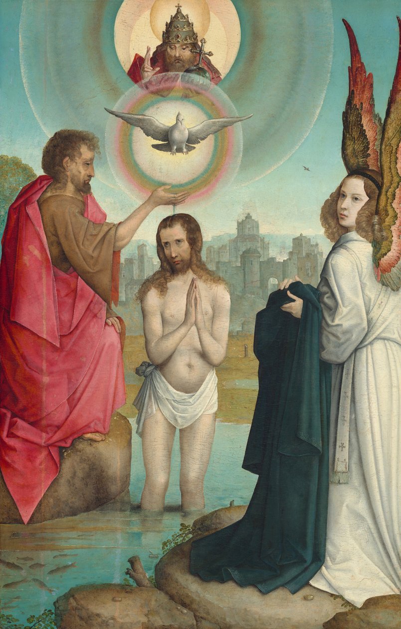 Kristuksen kaste, n. 15081519. tekijältä the Elder Juan de Flandes