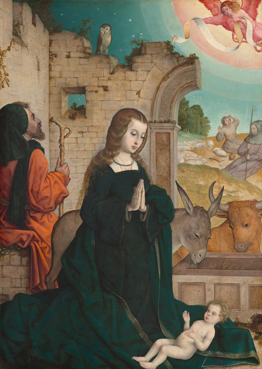 Syntymä, c. 15081519. tekijältä the Elder Juan de Flandes