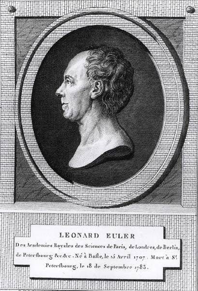 Leonard Eulerin (1707-83) muotokuva (kaiverrus) (mv-valokuva) tekijältä the Younger Dupin