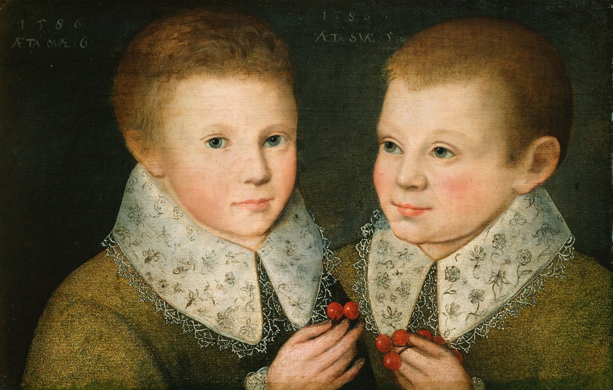 Kahden veljen muotokuva, 1586. tekijältä the Younger Marcus Gheeraerts