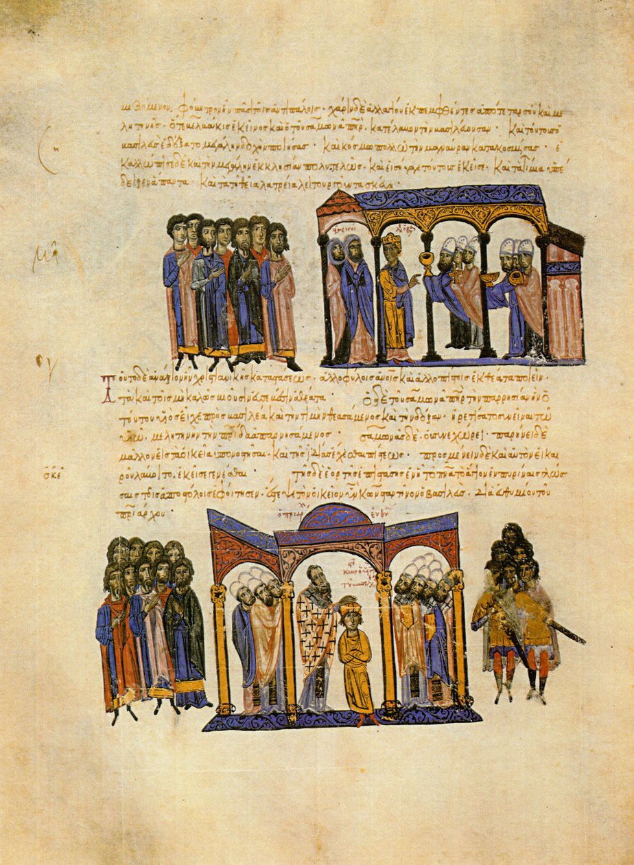 Scyllitzes Matritensis, fol. 114v. Pienoismallit tekijältä Unknown