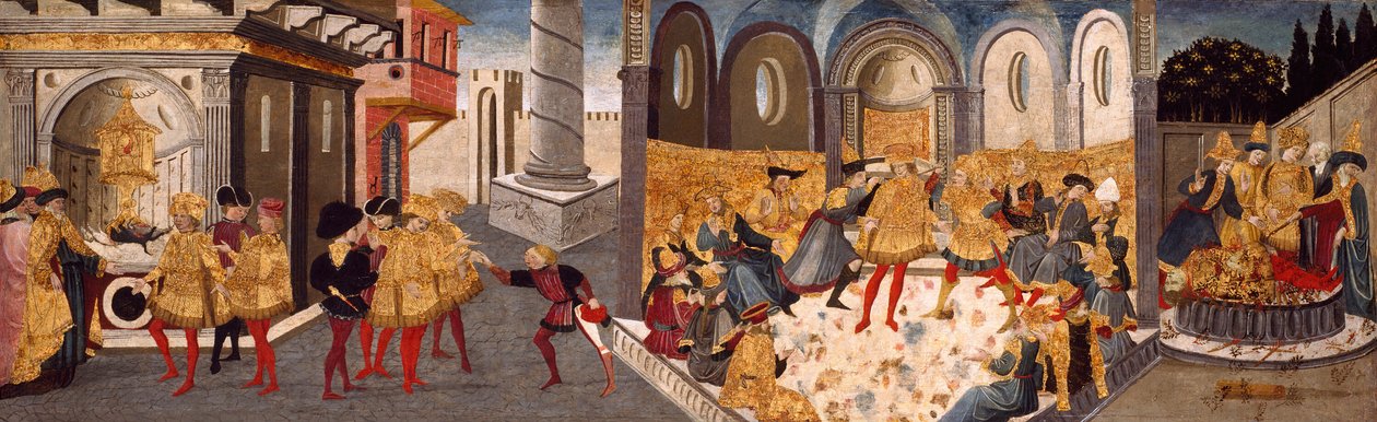 Julius Caesarin salamurha ja hautajaiset, 145560 tekijältä workshop of Apollonio di Giovanni