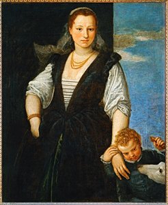 Naisen muotokuva lapsen ja koiran kanssa - Portrait de femme avec un enfant et un chien ...