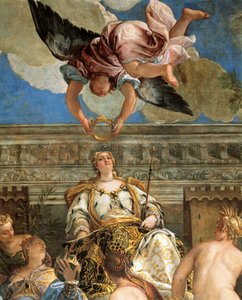 Paolo Veronesen (1528-1588) Venetsian apoteoosi, fresko, yksityiskohta, Sala del Maggior Consiglio (suurkokoussali), Palazzo Ducale, Venetsia