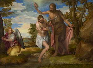 Kristuksen kaste, n. 1550-1560 (öljy kankaalle) tekijältä Veronese