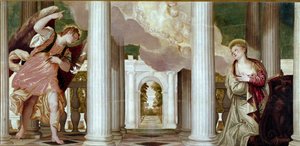 Ilmoitus. Paolo Caliarin maalaus Paolo Veronese (1528-1588) tekijältä Veronese