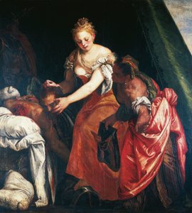 Judith Holofernesin pään kanssa (öljy kankaalle)