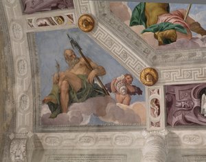 Paolo Caliari tunnetaan nimellä Veronese, fresko, Villa Barbaro, Maser, Italia tekijältä Veronese
