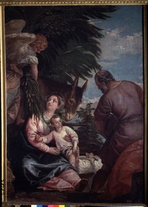 Lepää lennolla Egyptiin. Paolo Veronesen (1528-1588) maalaus. Öljy kankaalle tekijältä Veronese