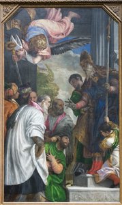 Pyhän Nikolauksen vihkiminen tekijältä (1528-88) Veronese