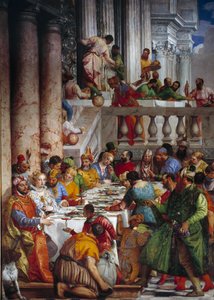 Kaanan häät, yksityiskohta: Prinssien ateria. Fresko Paolo Veronese (1528-1588) Ec. pe tekijältä Veronese