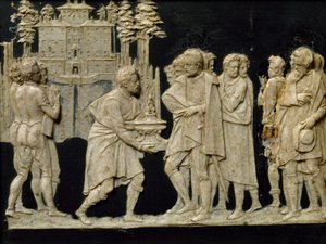 Jean de Boulognen eli Giambolognan (1529-1608) Pratolinon mallisuihkulähteen esittely Francesco I:lle, vahalaatta tekijältä Giambologna