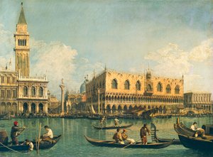 Molo Bacino di San Marcosta helatorstaina, Giovanni Antonio Canal, tunnetaan nimellä Canaletto (1697-1768), Öljy kankaalle, 53,5x71 cm, 1730-1