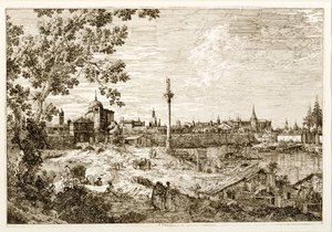 Imaginary View of Padova, noin 1740-luku (etsaus) tekijältä Canaletto