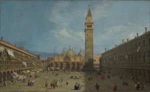 Piazza San Marco, n. 1730 (öljy kankaalle) tekijältä Canaletto