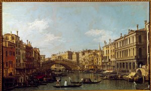 Suuri kanava ja silta Rialto Venetsia: Antonio Canal dit Il Canaletton maalaus (1697-1768) 1700-luvun Pariisi, Musee Jacquemart Andre