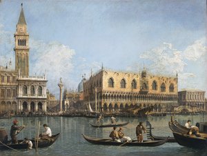 Näkymä San Marcon altaalle Punta della Doganalta tekijältä Canaletto