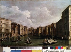 ""Näkymä Venetsian Canal Grandelle"" (Venetsia) Giovanni Antonion maalaus Canal detto il Canaletto (1697-1768). 1700-luvun Mikalojus Konstantinas Ciurlionisin taidemuseo, Kaunas, Liettua tekijältä Canaletto