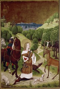 Conversie St Hubert (ulei pe panou finnish tekijältä (active c.1463 c.1490) Master of Wilten