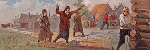 Neuvostoliiton agronomian opettaja ilmoitti saapuvansa kylään ampumalla revolveristaan ilmaan (värilitho) tekijältä (after) Carrey