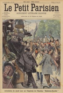 Pariisin linja-autossa ollut mies pidätetään, kun hän oli ampunut ohikulkevaa ratsuväkiosastoa kohti (värilitografia). tekijältä (after) Carrey