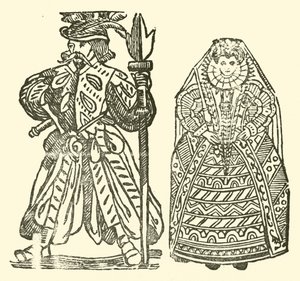 Kuvitus Roxburghen balladeille (puupiirros) tekijältä (after) English School