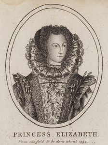 Prinsessa Elizabeth, kuningas Henry VIII:n ja Anne Boleynin tytär (kaiverrus)