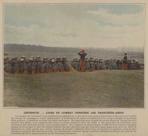 Puolustava taistelulinja suojahautojen takana (värillinen kuva) tekijältä (after) French Photographer